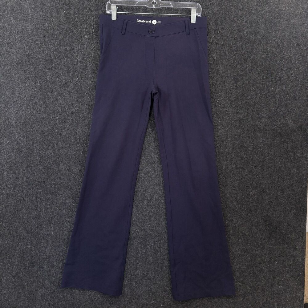 Betabrand DPYP Dress Yoga Pants Women's Medium Navy Blue Ponte Straight Leg